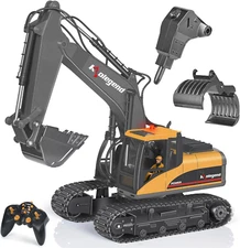3 in 1 Remote Control Excavator Toy 1/14 Scale RC Excavator, 15 Channel Upgrade