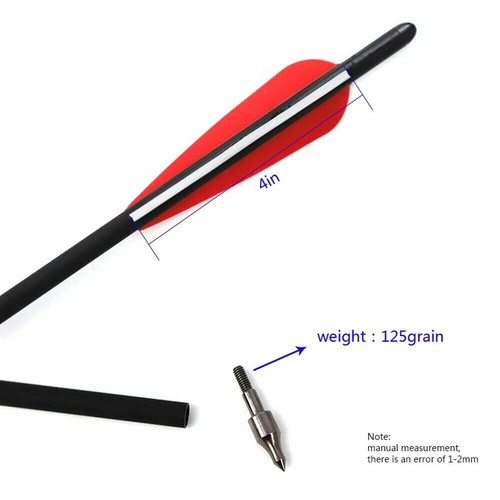 12Pcs 20-inch Carbon Crossbow Bolts with 12Pcs Arrowhead for Outdoor Hunting - Picture 7 of 16