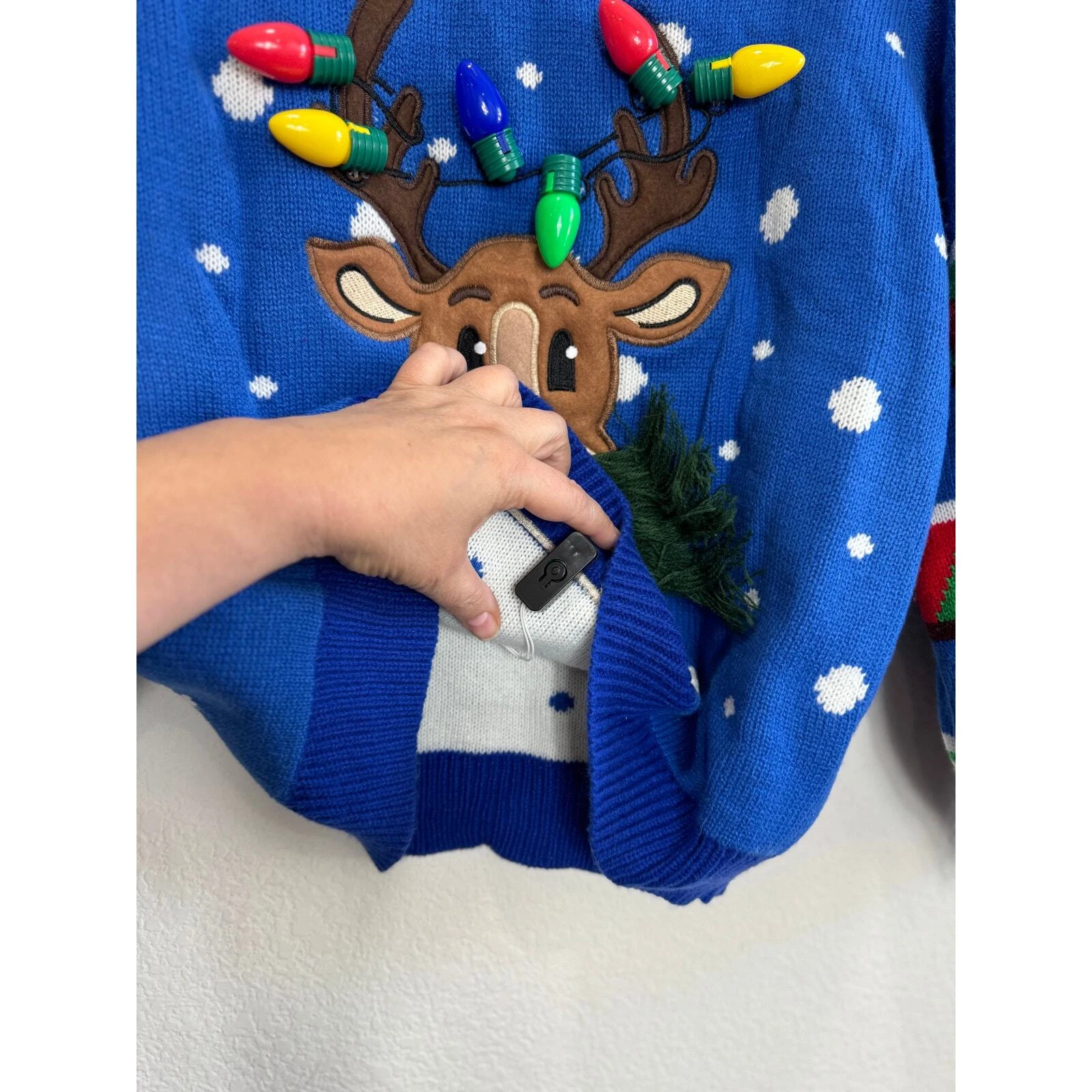 NWOT Women's Ugly Light Up Christmas Sweater Reindeer Large