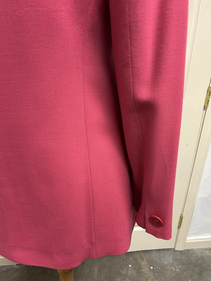 Vtg GIORGIO ARMANI LE COLLEZIONI Pink 100% Wool Double-Breasted Jacket 44/10 - Image 4 of 4