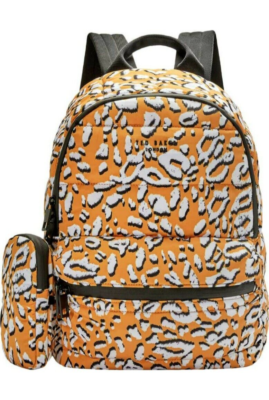 NEW TED BAKER LONDON Gold Yellow White Black Leopard Print Puffer Backpack Bag NEW TED BAKER Yellow White Black Leopard Puffer Backpack main image 2