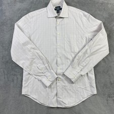 Pronto Uomo Shirt Men 15.5 34 35 Dress Non Iron 100 Platinum Egyptian Cotton