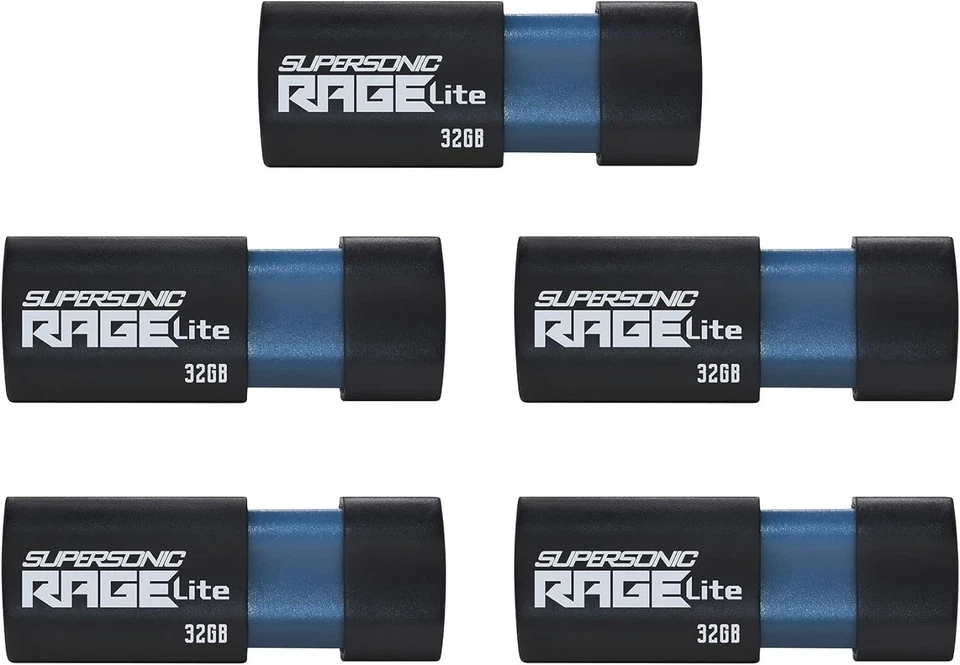 Patriot Rage 32GB USB 3.2 Flash Drive Retractable Thumb Drive Memory Stick 5PACK - Image 2 of 4