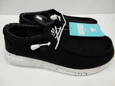 Reef Mens Cushion Coast TX Black White 9.5 | eBay