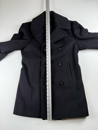Vintage 1960s U.S. Navy Peacoat Kersey Wool Lined Sz 38 Navel Coat - Picture 7 of 10