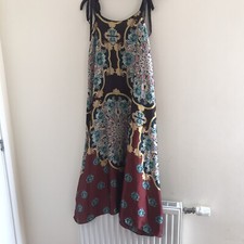 Zara Ribbon Straps That Tie Print Dress Size XS, Silky Look Dress, Multicolored
