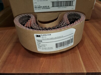 (50 Pack) 3M 1/2  x 24  777F 120 Grit Ceramic Scalloped Sanding Grinding Belt 