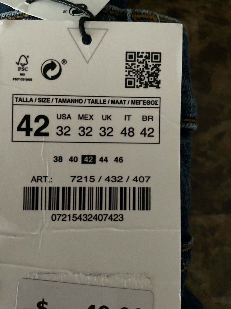 NEW ZARA MEN'S LOW RISE SLIM JEANS BLUE 7215/432 Size 42