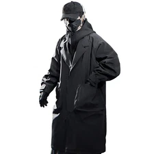 Niepce Men's Urban Techwear Streetwear Trench Coat with Hoodie
