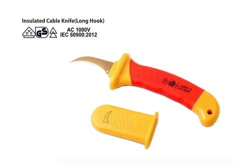 X-Spark VDE Cable Stripping Knife Insulated Wire Stripper 28mm Long Hook Blade - Zdjęcie 1 z 3