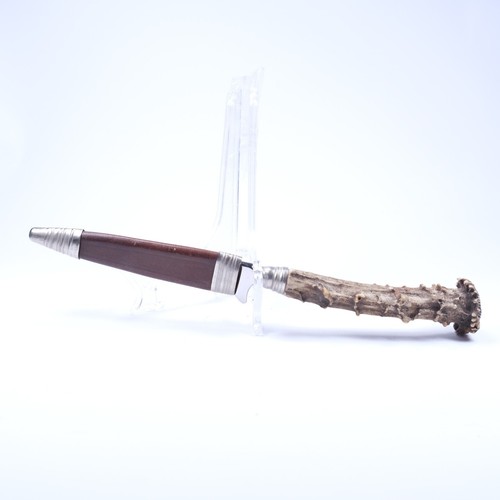VTG OLD RARE GERMAN FPS HIRSCHKRONE STAG HORN HANDLE HUNTING KNIFE W/ SCABBARD - Picture 10 of 11