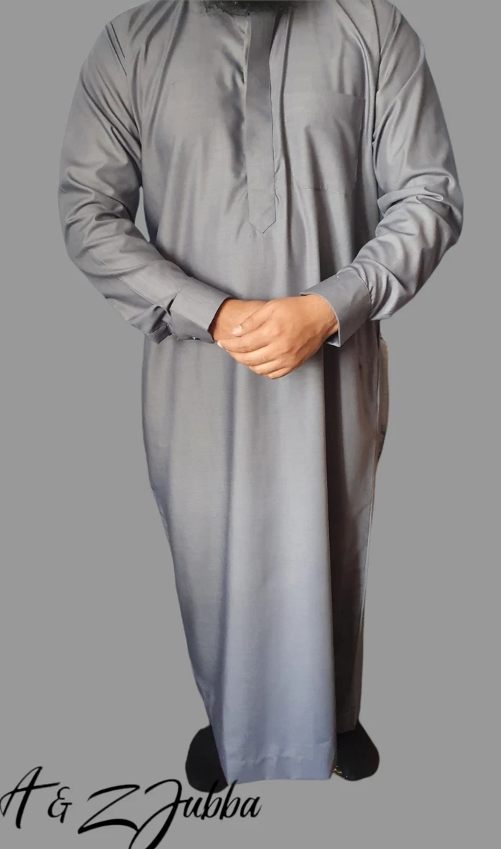 Mens Designer Premium Jubba Muslim Thobe Quality Dubai Arab Style UK