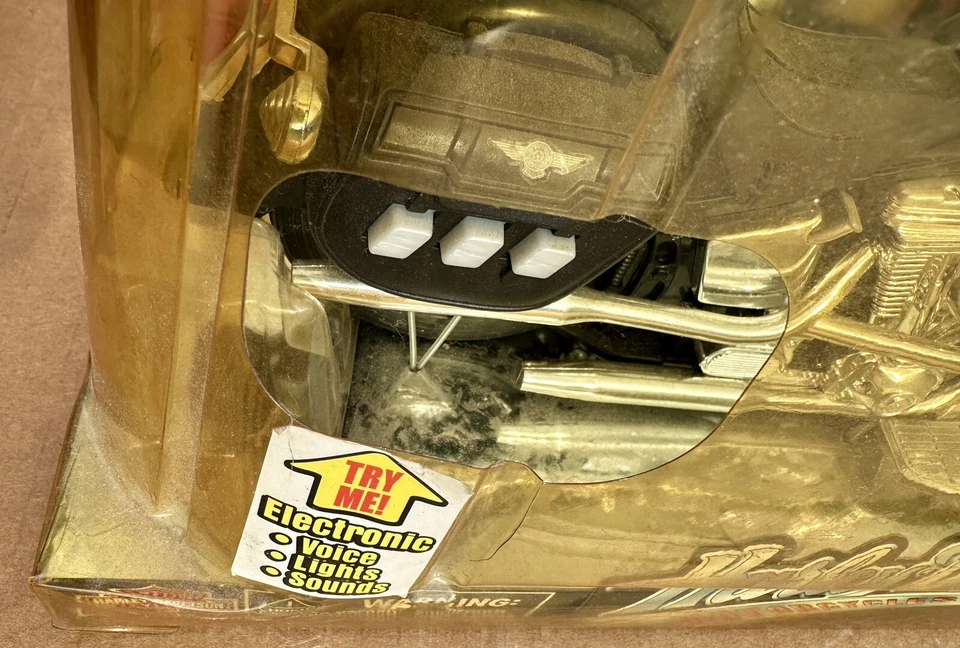 1999 Harley Davidson FatBoy Motorcycle Buddy L 05713 Real Lights Sounds RC4 Bike - Image 2 of 4