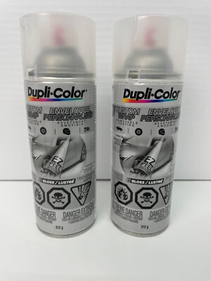 2 Pack Dupli-Color Custom Wrap Removable Paint Gloss Clear Spray 11oz CCWRC901