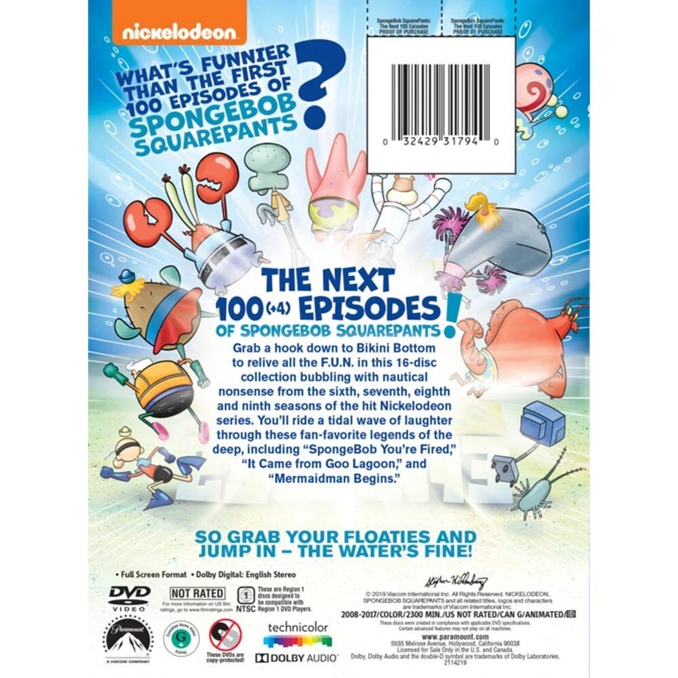SpongeBob SquarePants Seasons 1-14 3 DVD Sets 300+Episode First Next Another 100 - Image 3 of 4