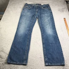 Ariat Jeans Mens 38 (39x35) M6 Slim Boot Blue Western Work Cowboy Denim