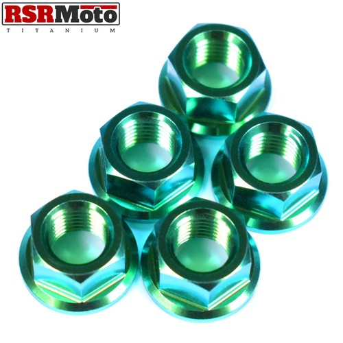 Yamaha MT-09 MT-09SP (21-24) Tracer XSR900 (22-24) Titanium Sprocket Nuts, Green