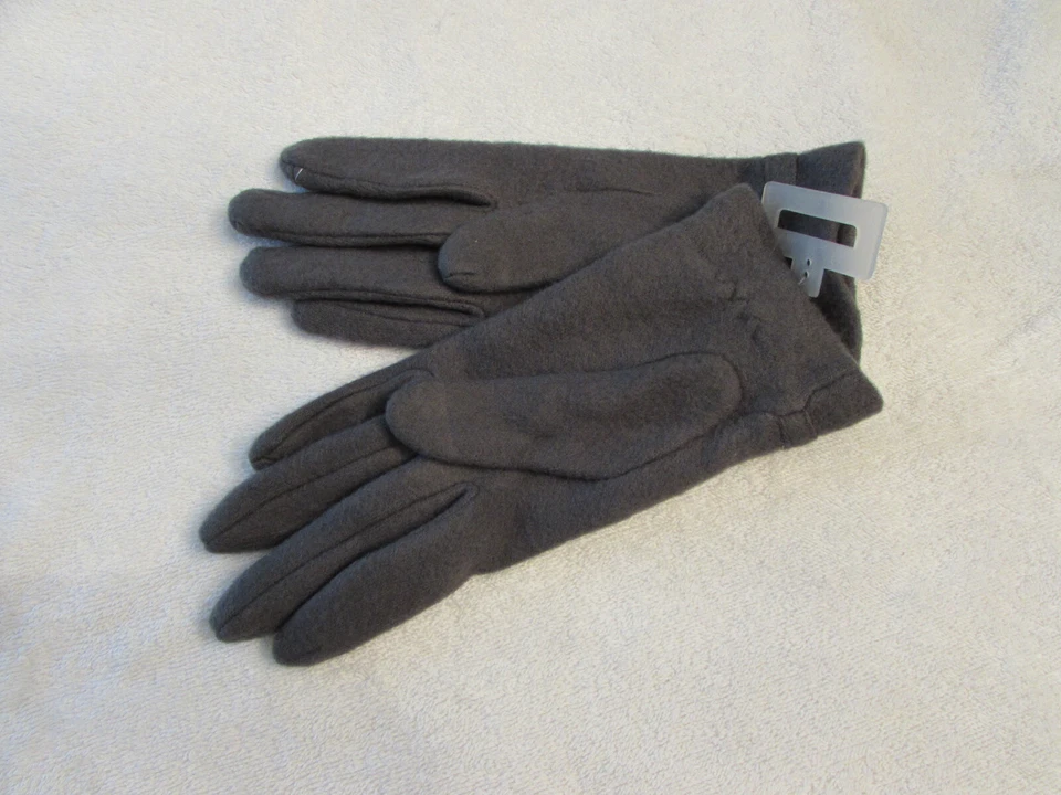 Pair Dark Gray Gloves Women Winter Warm Stretch 98% acrylic Soft with Bow - Image 2 of 2