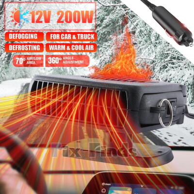 12-Volt 200W Car Heater Defroster Demister Heating Fan Plug in
