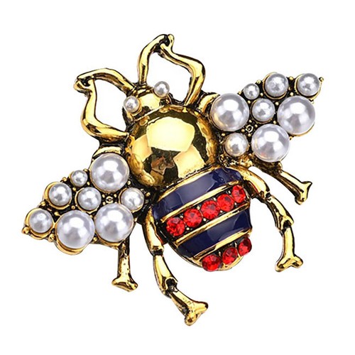 Spilla APE REGINA brillantini finte perline bigiotteria apicoltore  apicoltrice | eBay