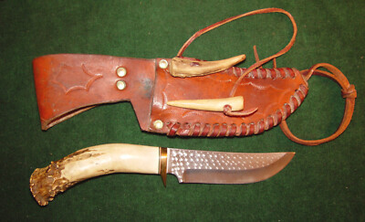 Beautiful KEN RICHARDSON Custom Hunting/Mountain Man 11'' Crown Stag Grip Knife