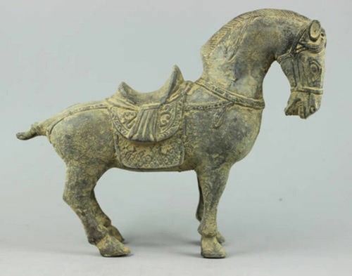 ancient Old earth Copper Bronze Horses Horse Carved Statue - Picture 2 of 5