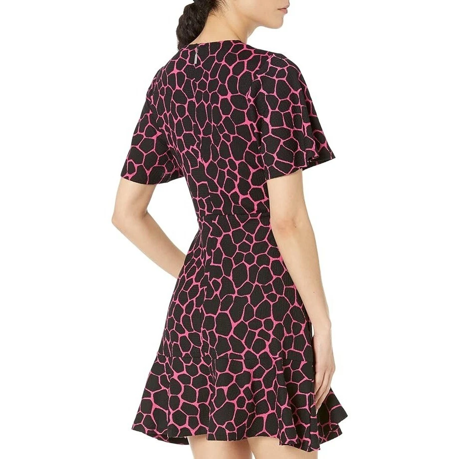 Abito donna MICHAEL MICHAEL KORS con drappeggio e cerniera taglia S nuovo con etichetta Cerise