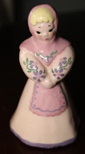 VTG Kay Finch Prairie Girl Figurine Pink & Purple Flowers CA Pottery Unmarked