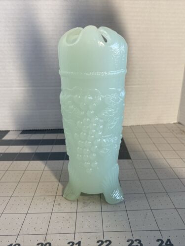 Vintage Hat Pin Holder Glass Jade Green Color GU - Picture 2 of 7