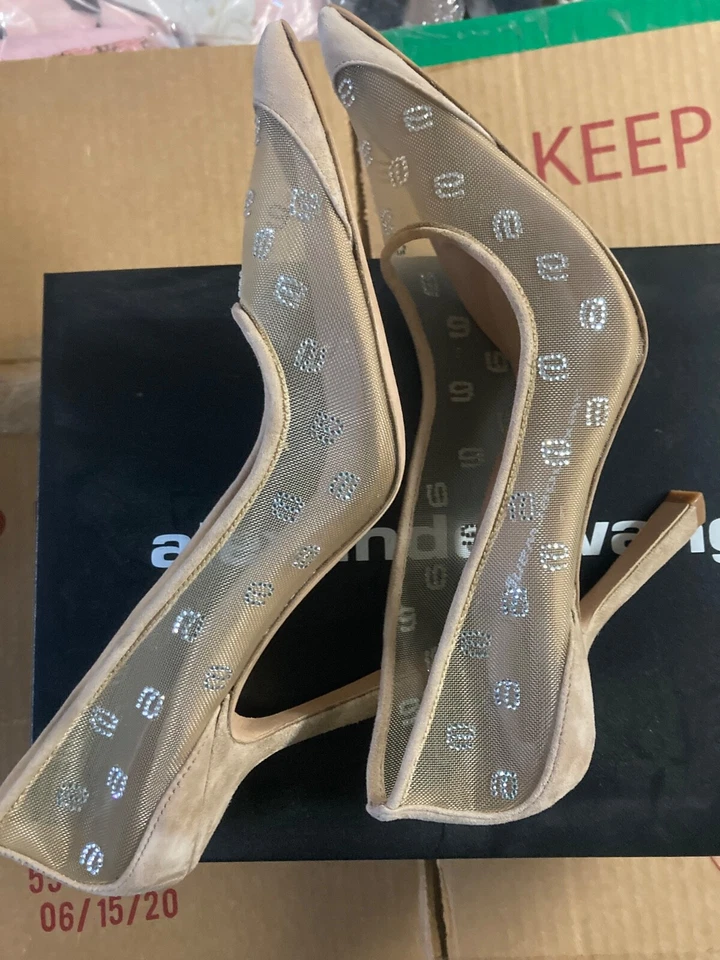 Sapatos de Salto Alexander Wang Bombas Delphine Logotipo Embelezado com Cristal 36 - Imagem 4 de 4