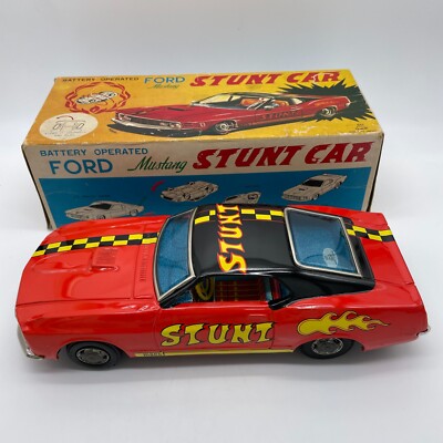 Mustang Ford Mach 1 Battery Operated Stunt Car in Box Runs TPS