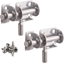 Mini Sliding Bolt Gate Latch 2.6 Inch Stainless Steel Barrel 2 Pack Heavy Duty