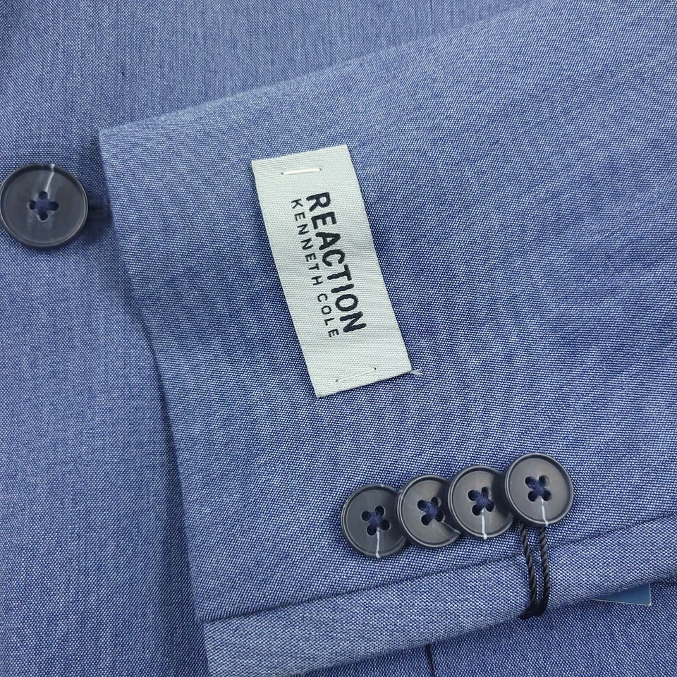 Kenneth Cole Reaction Denim Blue Two-Piece Suit w/ Pants Mens Size 36R X 29W - Image 3 of 4