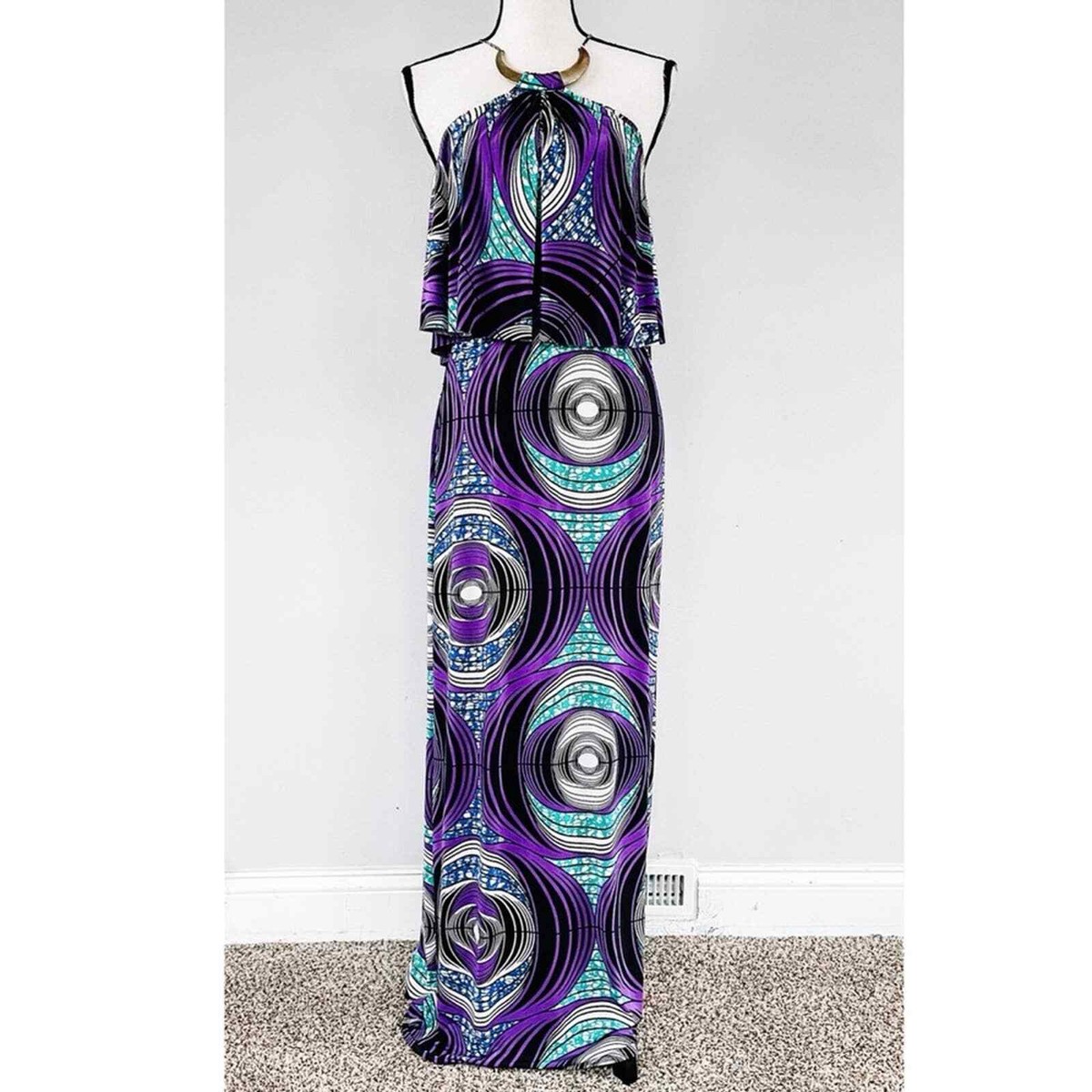 chinese dress ladies Women's Postcard Hour Halter Maxi Dress in Blue/Navy main image 1