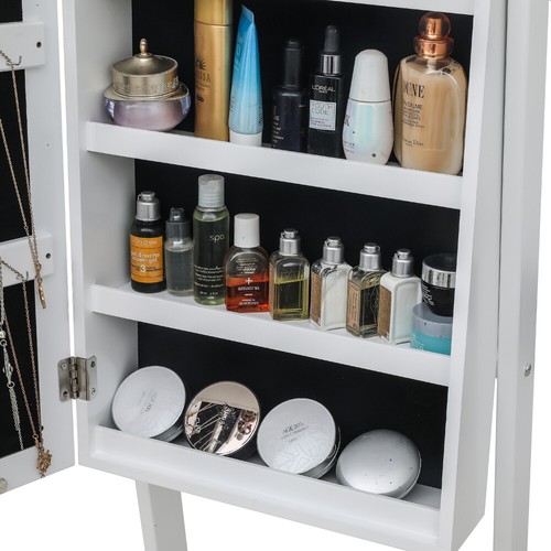 Full Length Mirror Jewelry Cabinet Free Standing Storage Organizer Inner Mirror - Picture 5 of 16