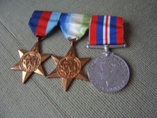 British WW2 1939 - 1945 War &  Star Medals. Full Size Total 3