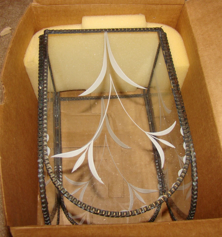 Iluminación de gaviota de mar latón antiguo, vidrio cortado de cristal 2 en 1 al ras/colgante 5142-01 Foto 3 de 4