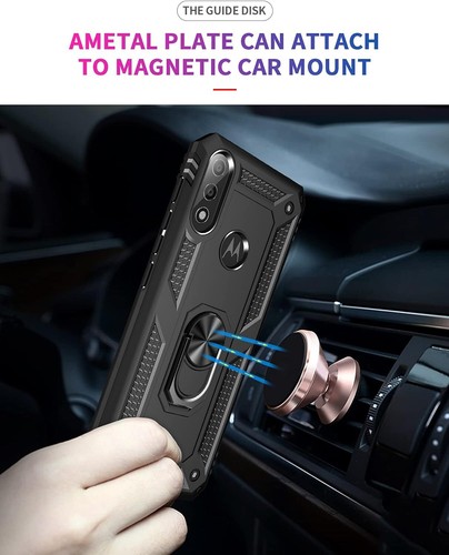 Funda de anillo híbrida a prueba de golpes con soporte para Motorola Moto E7 Power/E7i Power 2021 - Imagen 19 de 40