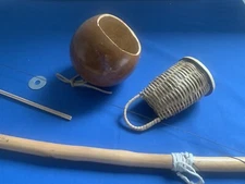 45" PROFESSIONAL MEDIUM BERIMBAU BIRIBA WOOD STICK, CAXIXI, 6" X 15" CABACA