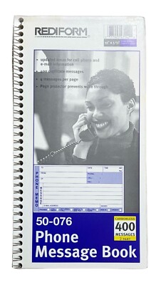 Phone Message Book 11'' x 5  '' with 4 messages per page / 400 Duplicate messages 