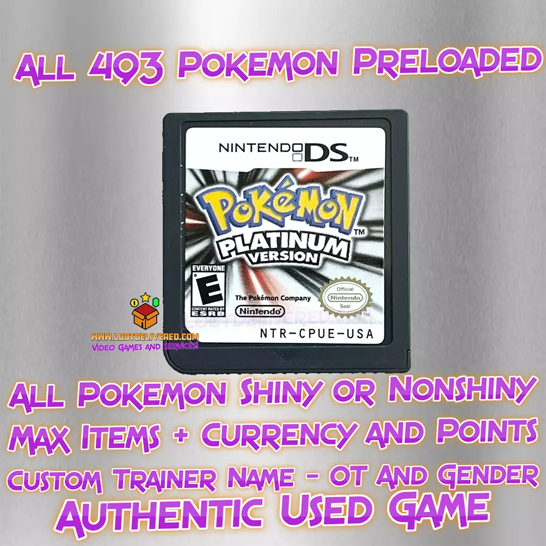 Il Tanke hoppe Pokemon Platinum Authentic Nintendo Ds | Preloaded with all 493 Shiny  Pokemon 45496740184 | eBay