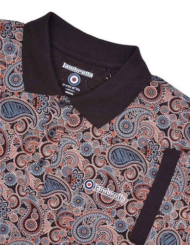 Polo Para Hombres Lambretta Clásico Estampado Paisley Mod Retro Ska Informal Tallas M a 4XL - Imagen 13 de 81
