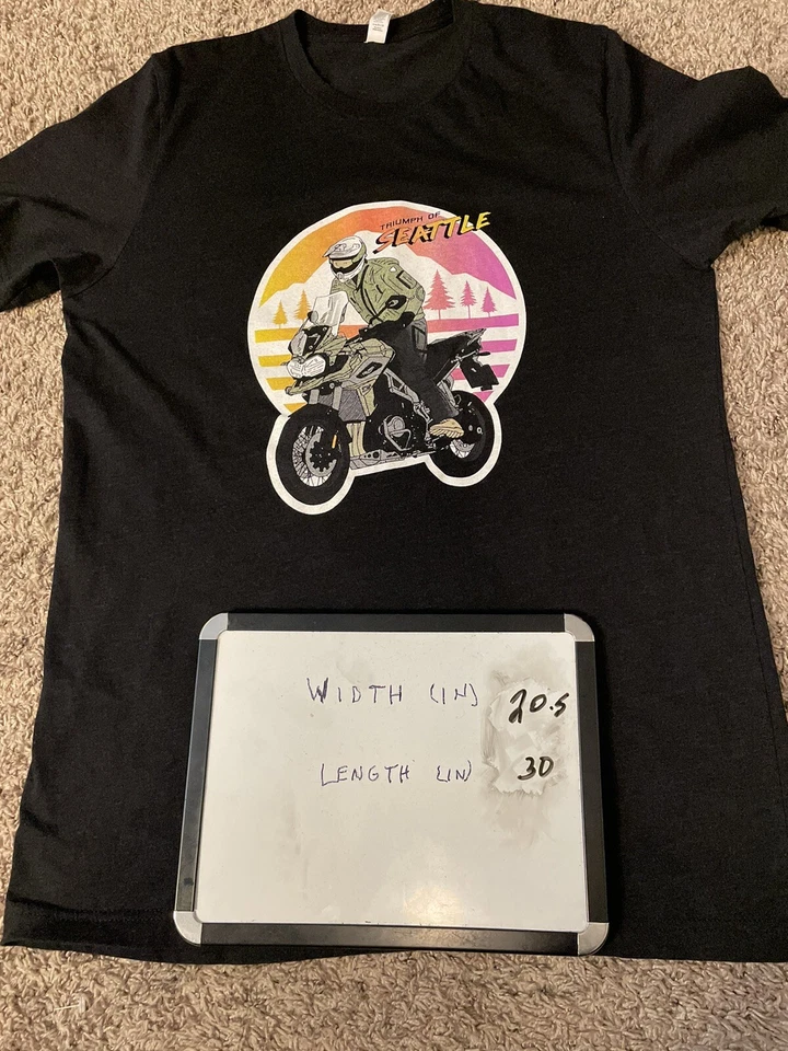 Triumph Mens Black Triumph of Seattle "Explorer"  Shop T-Shirt - Image 3 of 4