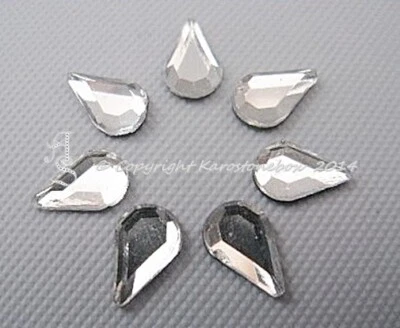 40 Hotfix  Strasssteine Strass Formen ca. 5x8 mm Tropfen Crystal aufbügeln  - Bild 1 von 2