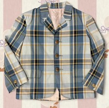 vintage 60s 70s boys blue plaid blazer by galey lord 4T/5T