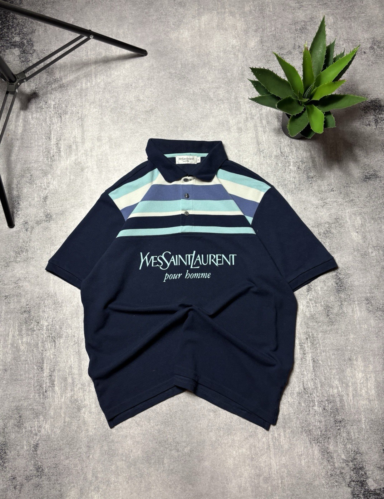 Polo YSL Yves Saint Laurent Pour Homme con logo grande taglia XL