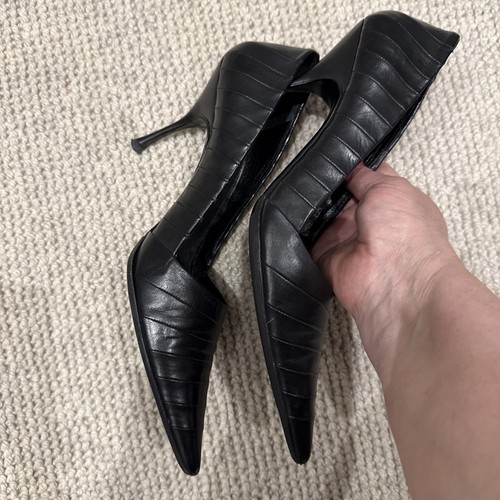 Tacones puntiagudos vintage Prada negros Reino Unido 7 IT 40 - Imagen 4 de 7