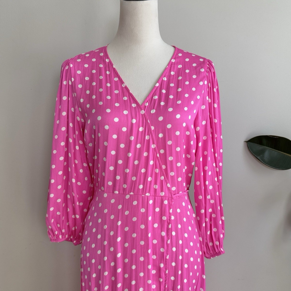 essentiel antwerp pink polka dot dress Essential Antwerp pink polka dot midi dress-