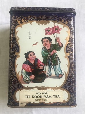 Vintage Wo Hop Tit Join Yam Tea Tin Container Hong Kong Empty