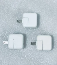 Lot Of 3 - Original/OEM Apple 12W USB AC Power Adapter/Charger Bricks - A1401
